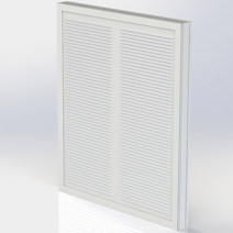 Lufteluke (brann) med jalousirist og innvendig luke